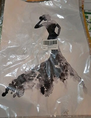 Pendant Canvas Wall Art 8x12 Abstract Black Ink Spanish Dancer