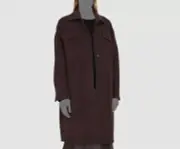 $495 Vince Women's Purple Double Wool-Blend Shirt Coat Jacket Size XS