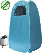 Portable Steam Sauna Tent w/ Remote, Foldable Chair, Timer, 2L 1000W, Blue, 220V