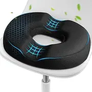 Memory Foam Donut Pillow Seat Cushions, Donut Chair Cushions for Tailbone Pain Relief, Postpartum Pregnancy & Hemorrhoids Cushion, Seat Cushions for Office Home Chairs
