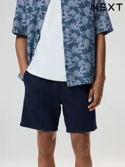 Indigo Blue Denim Elasticated Waist Shorts (AL5412) | $51