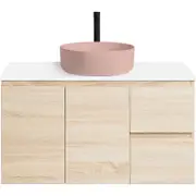 CIBO 900mm Coast Wall Nordic Hung Bathroom Vanity With Pale Pink Countertop Basin
