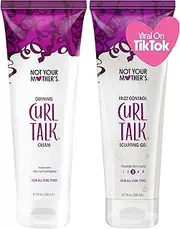 [Not Your Mother's] Curl Talk Frizz Control Sculpting Gel & Defining Cream (2-Pack) - 9.7 fl oz - Formulated with Rice Curl Complex - All Curl Types