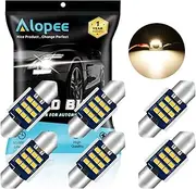 Alopee DE3175 Led Bulb Warm White 3000K 1.22 inch 31mm Festoon Led Bulb Non-Polarity Error Free Replacement for Dome Light Map Door Trunk License Plate Light, Pack of 6, DC 9-28V