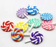 10 Mixed Color Lollipop Polymer Clay Cabochon 25mm Flatback Scrapbooking Craft