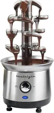 Chocolate Fondue Fountain Stainless Steel 2 Pound 4 Cascading Tiers Auger-Style