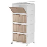 4 Tier Plastic Storage Bins with Lid 28QT - Stackable Storage Containers with...