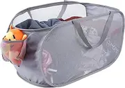 Kimmama Large Collapsible Mesh Laundry Basket,Foldable Pop Up Laundry Hamper with Side Pocket,Removable Clothes Storage Bin with Handle for Laundry Room,College Drom,Bathroom,Kid Room,Travel