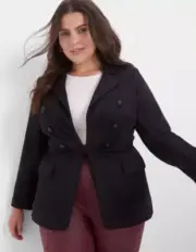 Lane Bryant Ponte Knit Bryant Blazer Deep Black Plus Size 22 NWT*