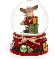 501472 Snow Globe with Elk and Red Base Dimensions L/W/H: 7 x 7 x 8.5 cm Ball Diameter 6.5 cm