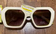 A New Day Two Tone Oversized Angular Square Sunglasses Ivory