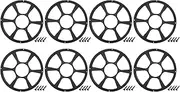 X AUTOHAUX Universal 12" Car Speaker Grills Cover Round 12 Inch Audio Speaker Subwoofer Guard Protector Case with Mounting Screws Iron Black - Pack of 8