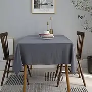 Square Dining Table Cloth Heatproof Covering Retro Small Fresh Large Rectangle Picnic With Bench Covers Waterproof Cotton Gray Decoration 130X180Cm
