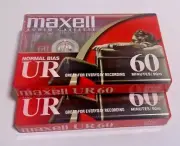 2 Maxell UR 60 Minute Blank Audio Cassette Tapes Normal Bias New & Sealed