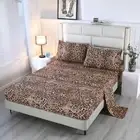 4PCS Leopard Bedding Sheets Twin Size Cheetah Print Sheet Set Included 1 Fitted