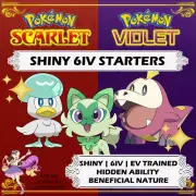 Pokemon Scarlet Violet 6IV Shiny Starter 3 Pack Sprigatito Quaxly Fuecoco