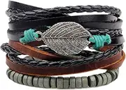 [N\C] Handmade Weave Vintage Boho Gypsy Hippie Cuff Beads Leather Infinity Charm Male Men Bracelets Women Female Jewelry