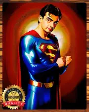 Rowan Atkinson - Superman - Mr. Bean - Art To Be Signed - Metal Sign 11 x 14