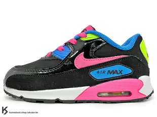 2015 台灣未發售 NSW 輕量舒適 NIKE AIR MAX 90 LTR TD BT 幼童鞋 BABY 鞋 黑粉藍桃紅 氣墊 (724854-004) !