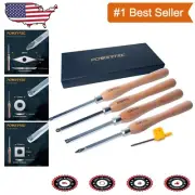 Precision Wood Lathe Turning Tools Set – 4 Ergonomic Pieces for All Skill Levels