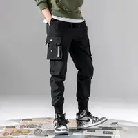 在飛比找momo購物網優惠-【D.studio】韓版寬鬆薄款休閒多口袋束腳工作褲(長褲 