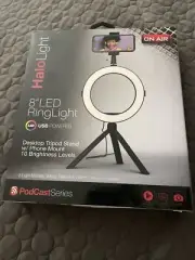Tzumi On Air HaloLight 8” LED Ring Light & Tripod Stand USB POWERED (NEW)