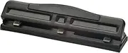 Officemate Adjustable 2-3 Hole Punch with Padded Handle, 11 Sheet Capacity, Black (90085)