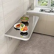 Floating Wall Mounted Folding Computer Desk Multi Function Laundry Workbench 304 Stainless Steel Veneer 12 Sizes 100kg Capacity 70x40cm