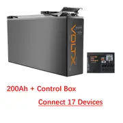 VoltX 12V 200Ah Slim Lithium Battery + Switch Panel ON-OFF Control Box (Connect 17 Devices)