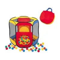 在飛比找momo購物網優惠-【孩子國】日式六角帳篷球屋/可投籃遊戲池(送100顆彩球)