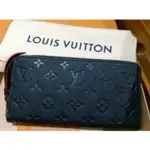 AN二手/LOUIS VUITTON LV M62121 ZIPPY 海軍藍 壓紋 拉鍊長夾