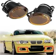 2PCS Car Front Fog Lights Fog Lamp Yellow Replacement Compatible for BMW E46 M3 Mtech II E39 M5 2001-2006 63177894017 63177894018