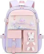 [NANQUAN] Kawaii Bunny Backpack For Girls Bookbag Cute School Bag With Kawaii Pin Bunny Backpack