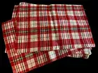 Christmas Placemats Set Of 6 Plaid Red Green 13x19 100% Cotton Holiday