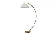 Leight Arched Modern Fabric Shade Standing Floor Light Lamp Brass