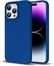 [ZUSLAB] Case for iPhone 15 Pro Max Liquid Silicone Anti-Scratch Gel Rubber Shockproof Protective Cover with Soft Microfiber Lining for Apple (2023) - Cobalt Blue
