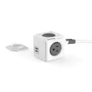 PowerCube Extended 5 ft 4 Outlets USB Surge Protector Wall Adapter Power Strip