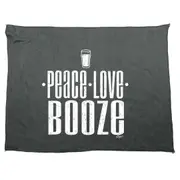 Peace Love Booze - Funny Novelty Soft Sport Microfiber Towel
