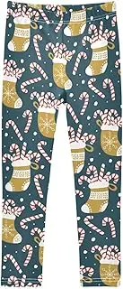 [Caihoyu] Leggings for Girls Soft Comfortable Leggings for Kids Elastic Waist Workout Toddler Teens Leggings 4-10T
