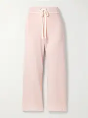 [James Perse] James Perse - Cropped French Cotton-terry Track Pants - Pink - 4 4 Pink