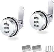 2 PCS Mechanical Password Locks for Wardrobe, Storage Cabinets, Drawers, Sauna Cabinets, Mailboxes, Durable and Corrosion-Resistant, 3-Digit Security Cabinet Cam Lock