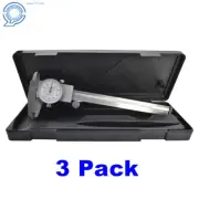 3 Pack 6 Inch Dial Caliper Stainless Steel Shockproof Gauge 0.001" Of One Inch.