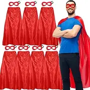 Superhero-Capes and Masks for Adults Bulk, Super Hero Dress Up Costume Gifts for Men Women Role Play Party Favors, 7 Pack