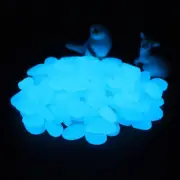 Glow in the Dark Rocks - 200Pcs Blue Glow Pebbles Luminous Stone for Fish Tank,