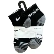 Nike 6-Pack Cushioned Youth Socks YTH 10C - 3Y Black/Gray Polyester