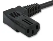 MULTICOMP - 2.5m IEC C13 90 Degree Socket to Free End Mains Lead, 10A Black