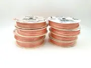 Lot Of 19 Vintage Spools Offray Polyester Ribbon Unopened - Peach, Blue, Gold