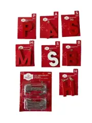 ARTS & CRAFTS~7 HANGING MONOGRAM LETTERS + 1 Package of ORNAMENT HOOKS~ NEW!!