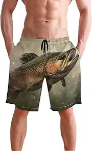 [XYMZR] Trout Closeup Water Men's Swim Trunks Quick-Dry Bathing Suit Swimming Board Shorts S