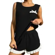 Women Waffle Pocket Short Homewear Set